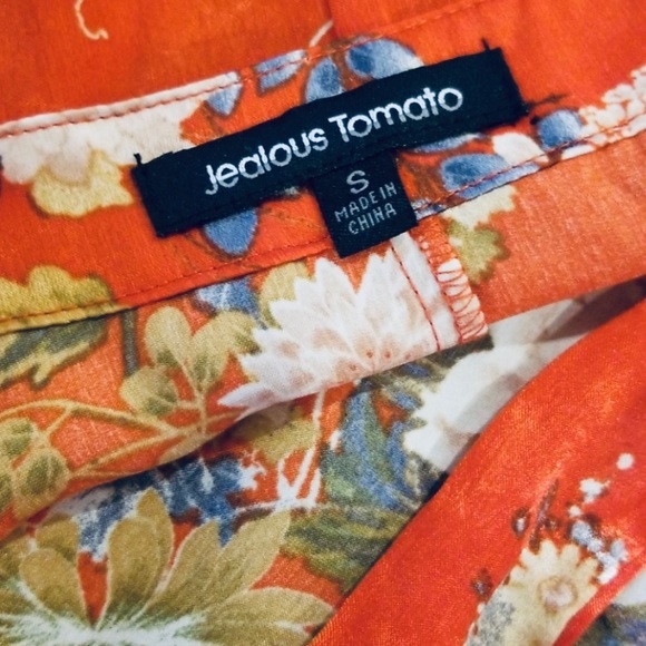 Jealous Tomato Floral Print Ruffle Hi Low Wrap Maxi Skirt Red Bohemian Gypsy S - Picture 2 of 6